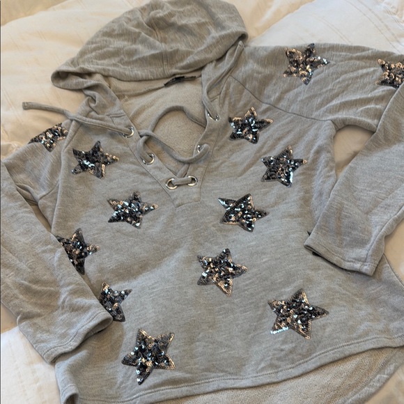 INC hoodie with sequin star accents! - Picture 3 of 8